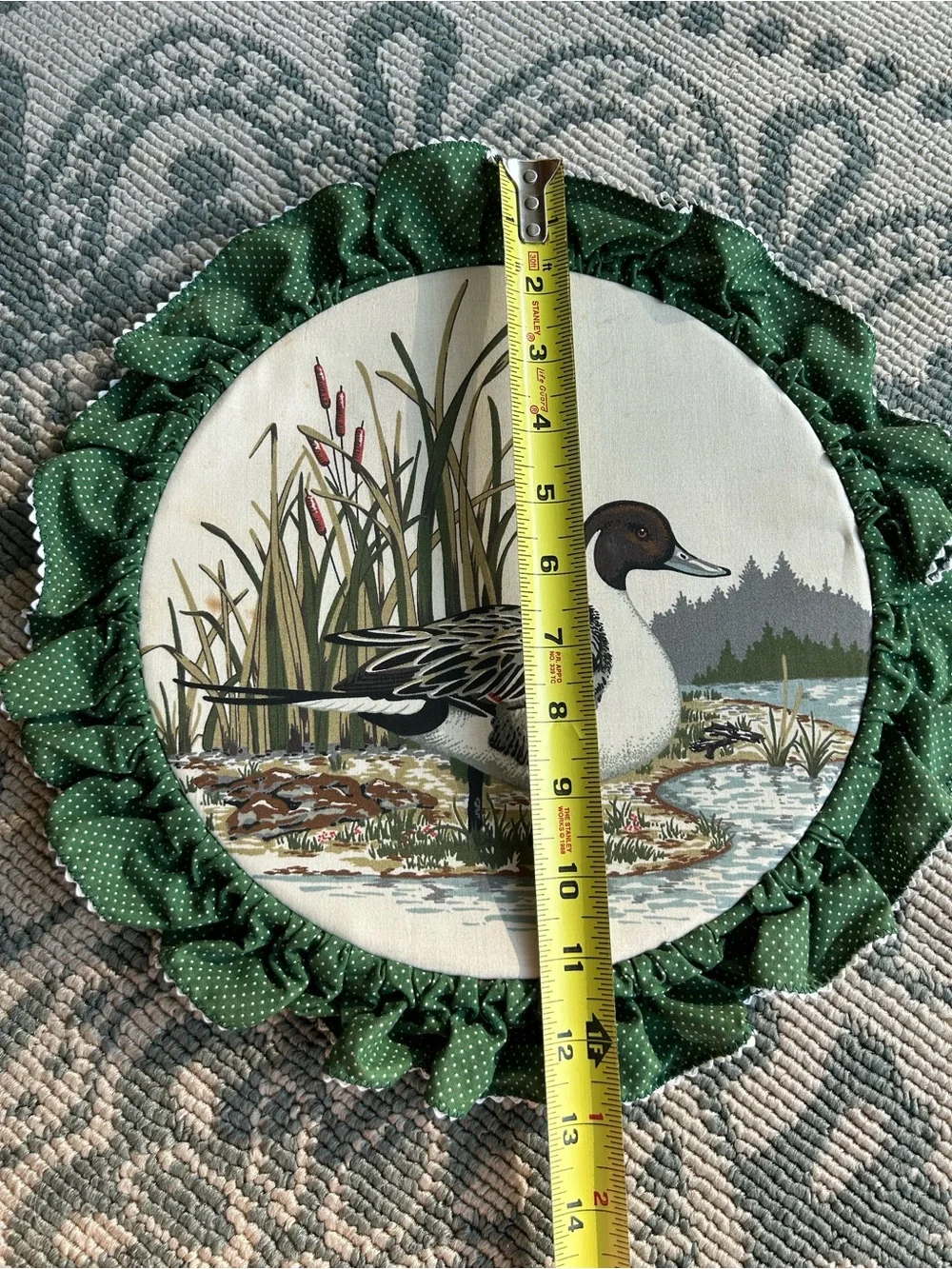 Vintage Green fabric Duck Wall Art